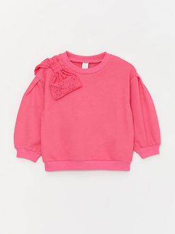 Bisiklet Yaka Fiyonk Detayl? Uzun Kollu K?z Bebek Sweatshirt