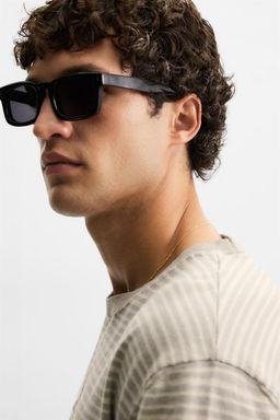 STRIPED KNITTED COTTON-LINEN T-SHIRT - Zara фото 5