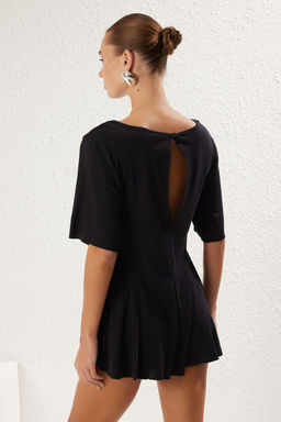 Plaj Giyim Siyah Orme Mini Tulum TBESS25TU00001