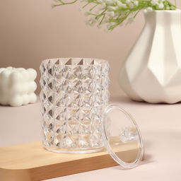 Органайзер для ватных палочек, с крышкой, d=8×12.5 см, прозрачный