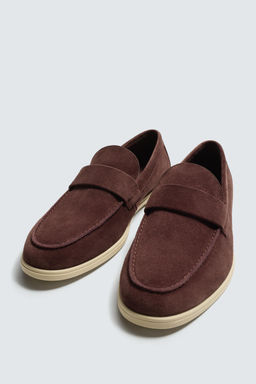 MOCAS?N PIEL CASUAL / Rojo Burdeos - Zara фото 5