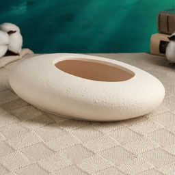 Кашпо - бонсай "Галька" белое, 23х18х7см