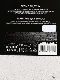 Подарочный набор С Днём оригинальных подарков, гель для душа и шампунь для волос, 2?250 мл, HARD LINE