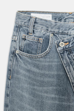 JEANS TRF WIDE LEG CINTURA CRUZADA TIRO ALTO / Azul medio - Zara фото 10