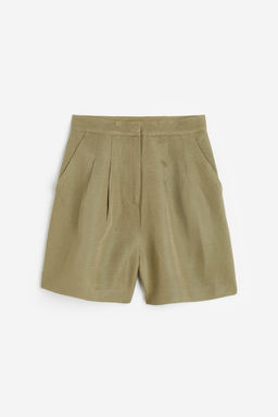 Pantalon corto en mezcla de lino