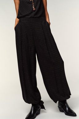 METALLIC THREAD BALLOON TROUSERS - Zara фото 2