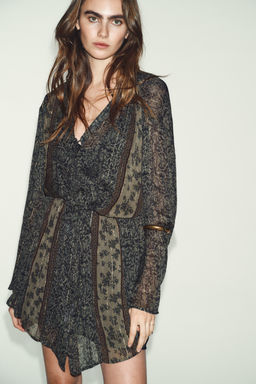 METALLIC THREAD PRINTED DRESS - Zara фото 2