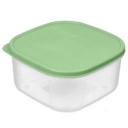 "Verona" Контейнер для продуктов пластмассовый "Botanica" 0,42л, 11х11х6см, квадратный, гибкая крышка, зеленый, подходит для СВЧ (Россия)