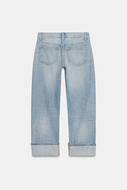 JEANS TRF RECTOS FOLD UP TIRO MEDIO / Azul claro - Zara фото 8