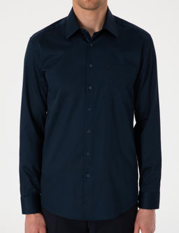 Lacivert Regular Fit Uzun Kollu Basic G_mlek