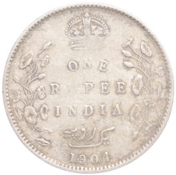 Монета 1 рупия 1904 года В Британская Индия