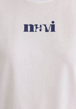 Mavi Bask?l? Beyaz Tisort  фото 6