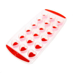 Цена за 3 шт. Форма для льда пластиковая с силиконом "Сердечки" 24*11см