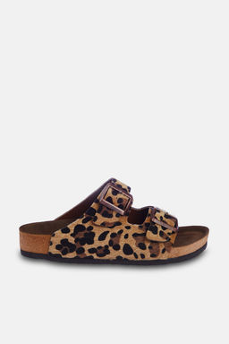 Trendyol Shoes Cok Renkli Leopar Desenli Kahverengi Cift Tokal? Kad?n Terlik TAKSS24TE00004 - Trendyolmilla фото 9