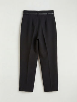 Beli Kemerli Kad?n Pileli Kuma? Pantolon