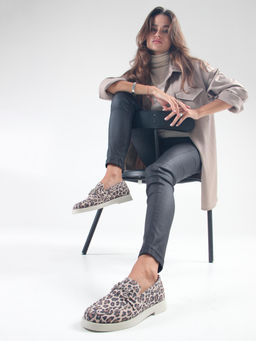 Лоферы туфли 172.1841be.Бежевый леопард