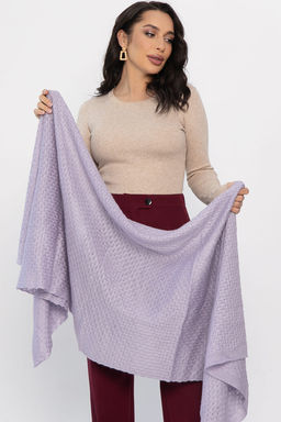 Вязаный палантин (пыльно-сиреневый) ВП01-1М