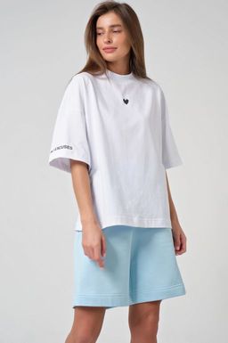 Футболка оверсайз с надписью из хлопка белая