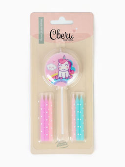 Набор свечей для торта «Нежный единорог», макарунс, 7 шт