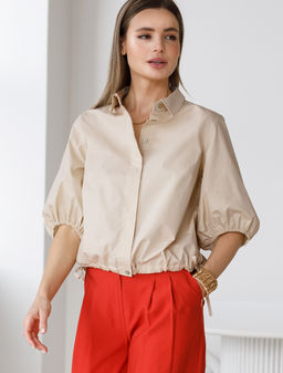 Блузка Vilatte из поплина светло-бежевый