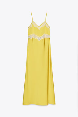LACE TRIM CAMISOLE MIDI DRESS - Zara фото 8
