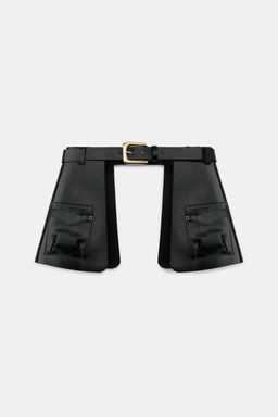 100% LEATHER SKIRT BELT WITH POCKETS - Zara фото 9