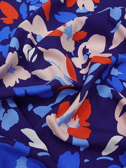 Штапель Лоретта цв.чернильно-васильковый, ш1.45м, вискоза-100%, 100гр/м.кв - Купава фото 4