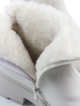 04-PAX24-2Z MILK Ботинки зимние женские (натуральная кожа, 100% шерсть)