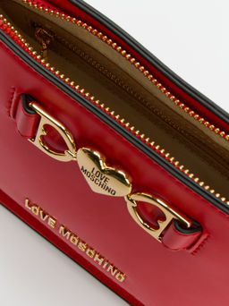 Женская сумка на плечо LOVE MOSCHINO LOVE CHAIN STRAP Артикул 4377089, рубиновый  фото 4