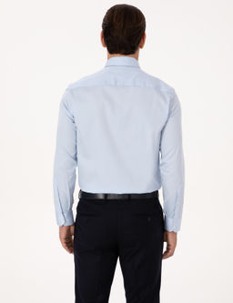 A__k Mavi Slim Fit %100 Pamuk Yar_m _talyan Yaka Klasik G_mlek - Cacharel фото 5