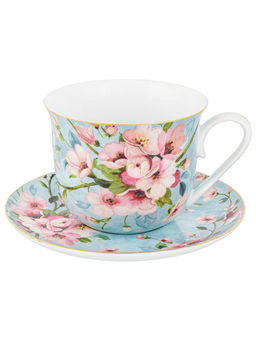 Чайная пара 2 пр. 450 мл 14*11*8,5 см Яблоневый цвет на голубом NEW BONE CHINA - Elan gallery фото 3