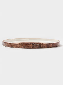 Тарелка Magistro Wood, d=25.3 см, фарфор, коричневая  фото 4