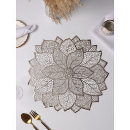 Набор салфеток сервировочных на стол Доляна Цветок, 4 шт, 4343 см, цвет золотой