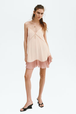 Vestido lencero con ribetes de encaje - H&m фото 2