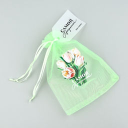 Цена за 5 шт. Мешочек подарочный из фатина с термонаклейкой Самой прекрасной, 11?16 см 1.5 см