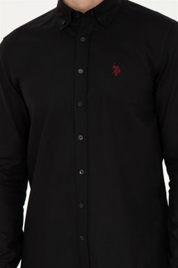 Мужская черная базовая рубашка с длинным рукавом Неожиданная скидка в корзине - U.s. polo assn фото 6