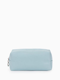 Косметичка женская ONE COLOR, на молнии, экокожа, голубая