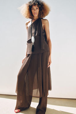 TEXTURED PAREO TROUSERS