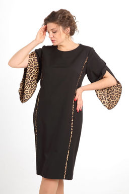 Платье VILENA 1043 черный+леопард  фото 4