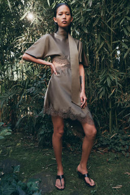 VESTIDO SATINADO ENCAJE ZW COLLECTION / Vis?n - Zara фото 7