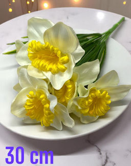 Нарциссы искусственные Buro белые букет 30 см