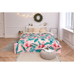 Покрывало Этель евро Tropical flamingo, 190*205 см, микрофибра  фото 6