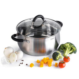 Кастрюля из нержавеющей стали Шелборн 3,2л, д20см, h10,5см, s0,6мм, дно s2,8мм, стеклянная жаропрочная крышка, стальной обод, пароотвод, силиконовые вставки черного цвета, капсулированное дно, полировка внешняя - матовая, внутренняя - зеркальная, м - Домашняя мода фото 3