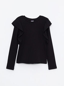 Bisiklet Yaka F?rf?r Detayl? Uzun Kollu K?z ?ocuk Ti??rt