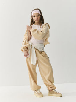 Джоггеры оверсайз велюровые Беж 7+