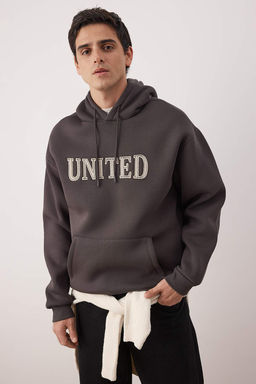 Lacivert Oversize/ Genis Kesim Aplike Nak?sl? Sweatshirt TMNAW26SW00056 - Trendyolmilla фото 13