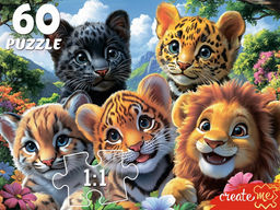 Puzzle 60 элементов "Веселое селфи диких кошек" (Ф60-4526)