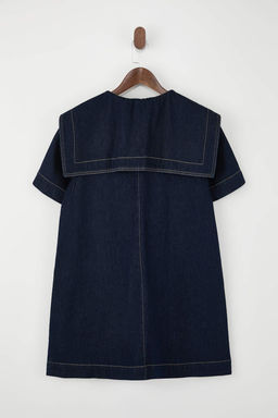 Mavi Bebe Yaka Detayl? %100 Pamuk Mini Denim Elbise TWOSS26EL00041