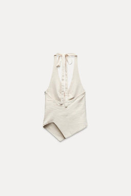 ZW COLLECTION COTTON HALTER TOP - Zara фото 5