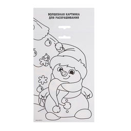 Цена за 2 шт. Аппликация фольгой на новый год «Снеговик», набор для творчества